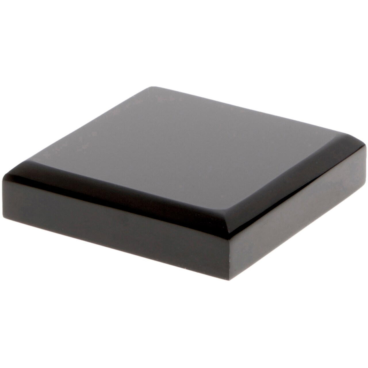 Plymor Black Acrylic Square Beveled Display Base, 3" W x 3" D x 0.75" H